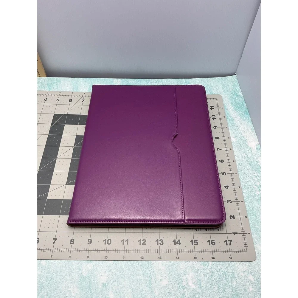 Purple Faux Leather Tablet Folio Case with Hand Strap and Kickstand 11x9‎